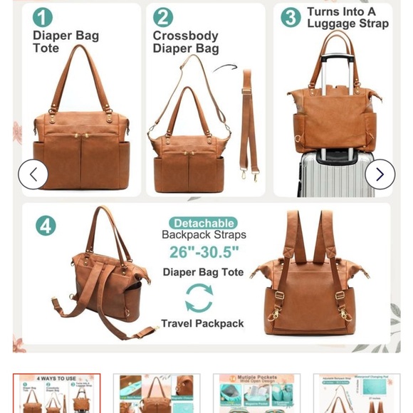 Miss Fong × MOMINSIDE Mom Diaper Bag with 14 Pockets, 4 Large Insulated Pockets - Picture 4 of 8